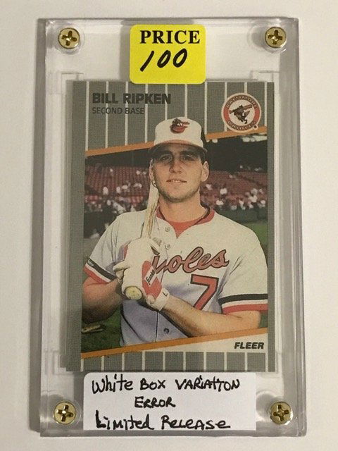 Rare BILL RIPKEN "White Out" Variation ERROR Card (1 of 1)
