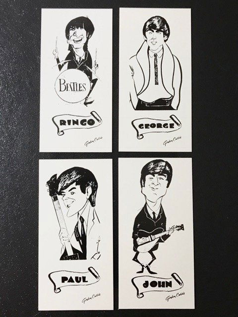Rare 1964 The BEATLES Art Cards by GORDON CURRIE (1 of 2)