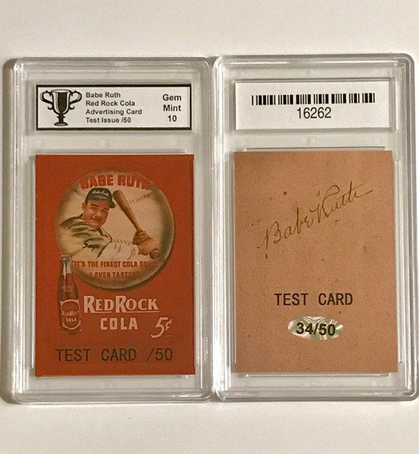Rare BABE RUTH Red Rock Cola TEST Advertising Card (1 of 1)