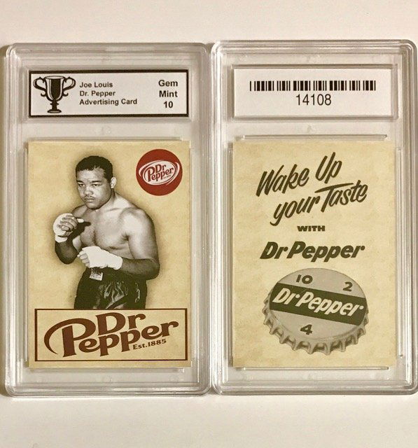 Rare Gem 10 JOE LOUIS Dr. Pepper Advertising Card (1 of 1)