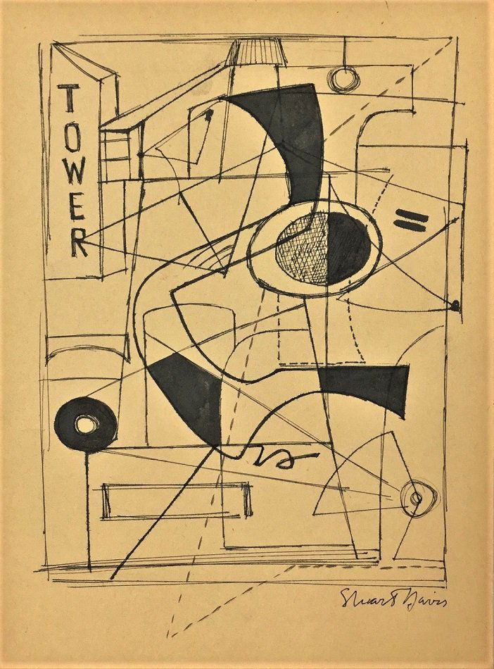 Attributed to: STUART DAVIS (American, 1894-1964): Medium: Ink on Paper, Date: 1930s, Size: 12 x 9 in.