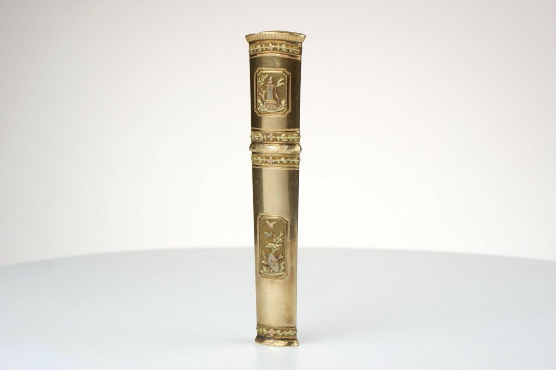 French 3 colour gold sealing wax case (1 of 2)