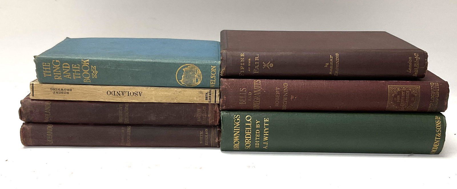 Robert Browning, Asolando, fancies & Facts, pub. By Smith, Elder & Co, red canvas bound hardback: Robert Browning, Asolando, fancies & Facts, pub. By Smith, Elder & Co, red canvas bound hardback edition, sixth edition 1890, Asolando paper backed 1893, Tenth Edition, The Ring and the Book, c.1920 F