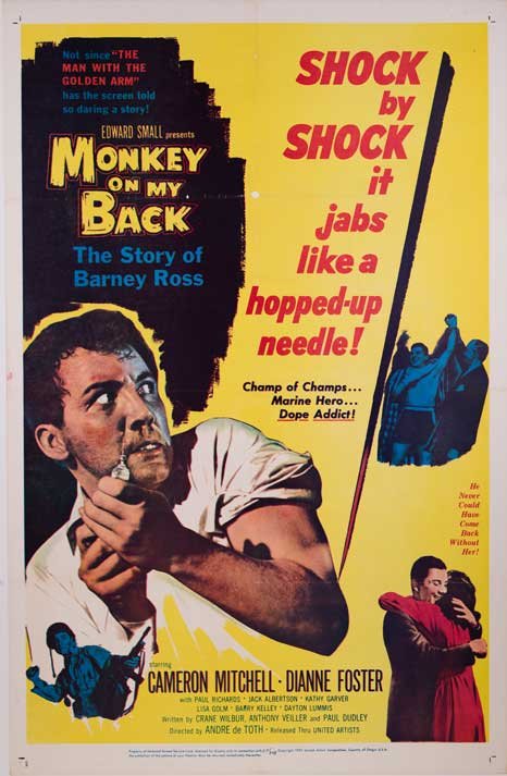 MONKEY ON MY BACK (1957) 27x41 poster on linen heroin (1 of 1)