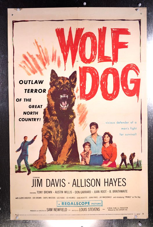 WOLF DOG (1958) 27x41 bad dog movie poster (1 of 1)