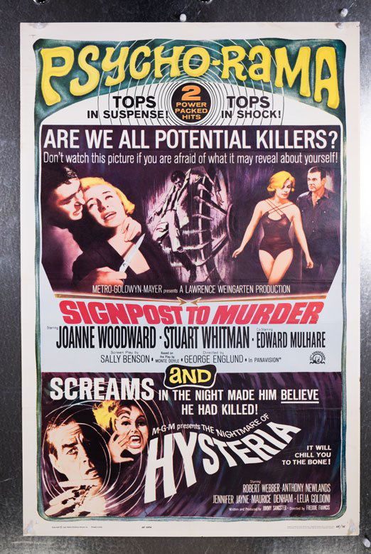 SIGNPOST TO MURDER NIGHTMARE HYSTERIA (1965) 27x41 (1 of 1)