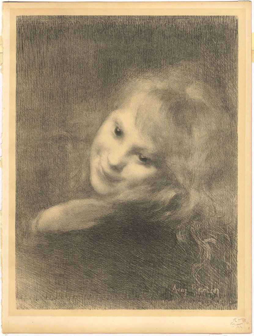 RIEUSE 1899 1900 lithograph child Paris (1 of 1)