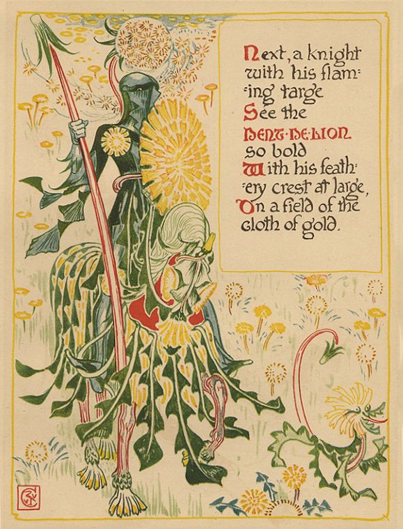 DENT-DE-LION Crane garden floral 1899 (1 of 1)