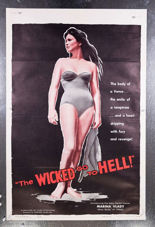 THE WICKED GO TO HELL (1955) bad girl movie poster (1 of 1)