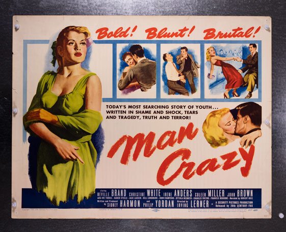 MAN CRAZY (1953) 22x28 bad girl movie poster (1 of 1)
