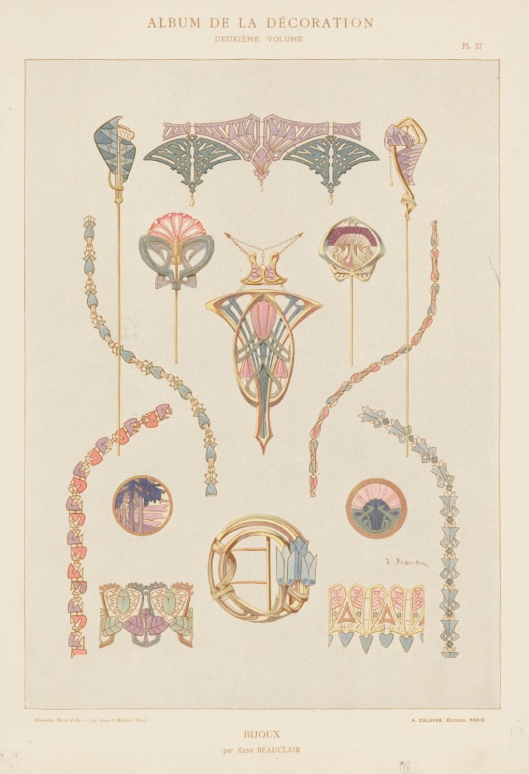 BIJOUX bracelets nouveau lithograph (1 of 1)