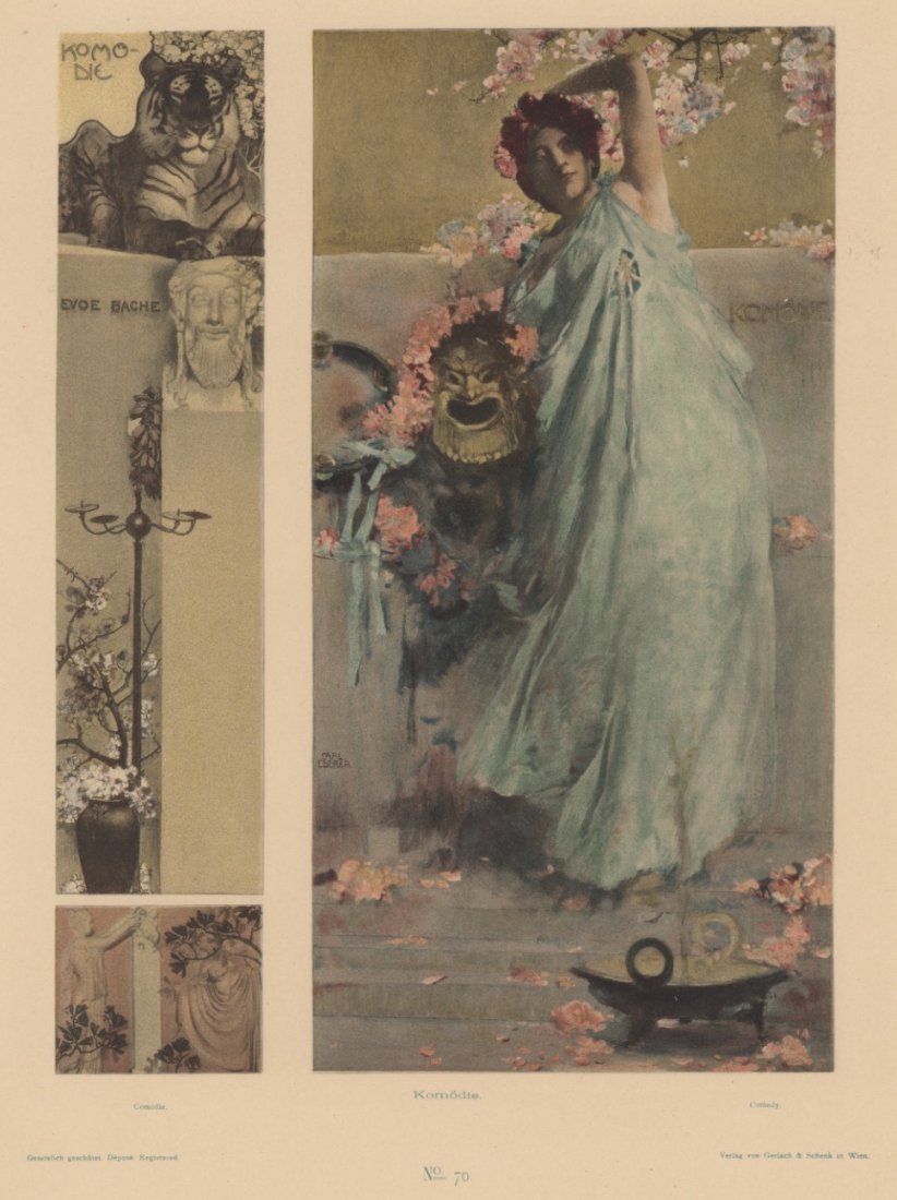 COMEDY symbolist lithograph 1895 (1 of 1)