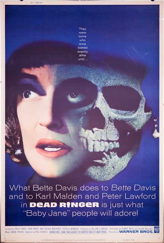 DEAD RINGER (1964) skull horror Bette Davis 40x60 (1 of 1)