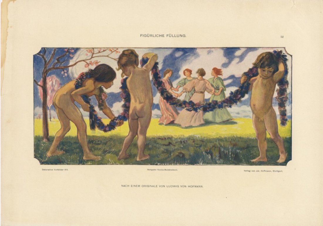 FIGURLICHE FULLUNG nature lithograph 1899 (1 of 1)