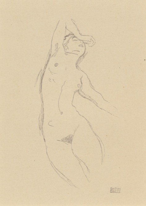 KLIMT 1922 lithograph nude: Gustav Klimt. "50 Handzeichnungen," ed. of 375. Antique lithograph, 1922. 8 x 10.5 inches. Artwork sold by the well-respected Century Guild gallery in Los Angeles, established 1999.