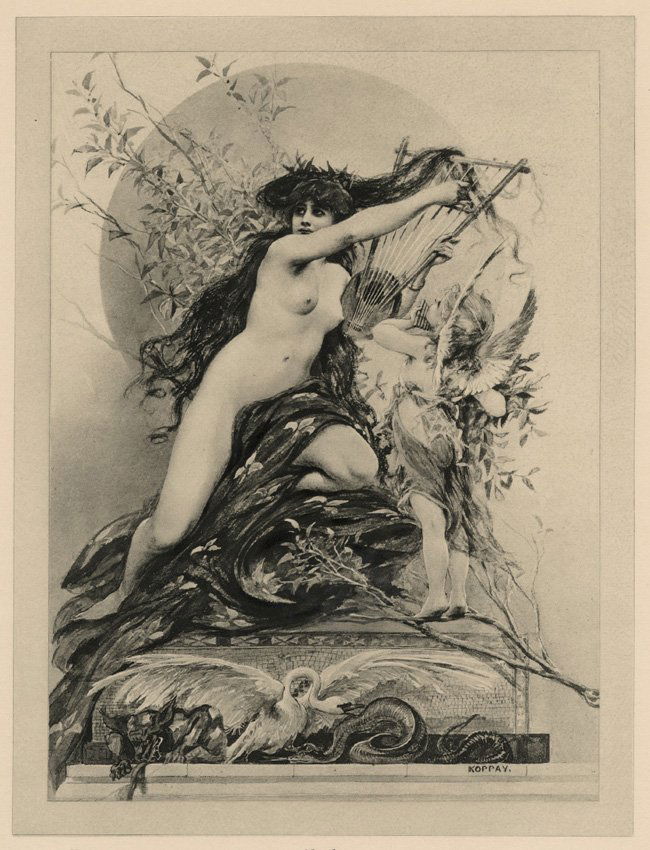 Music Symbolist lithograph Classical 1895 (1 of 2)