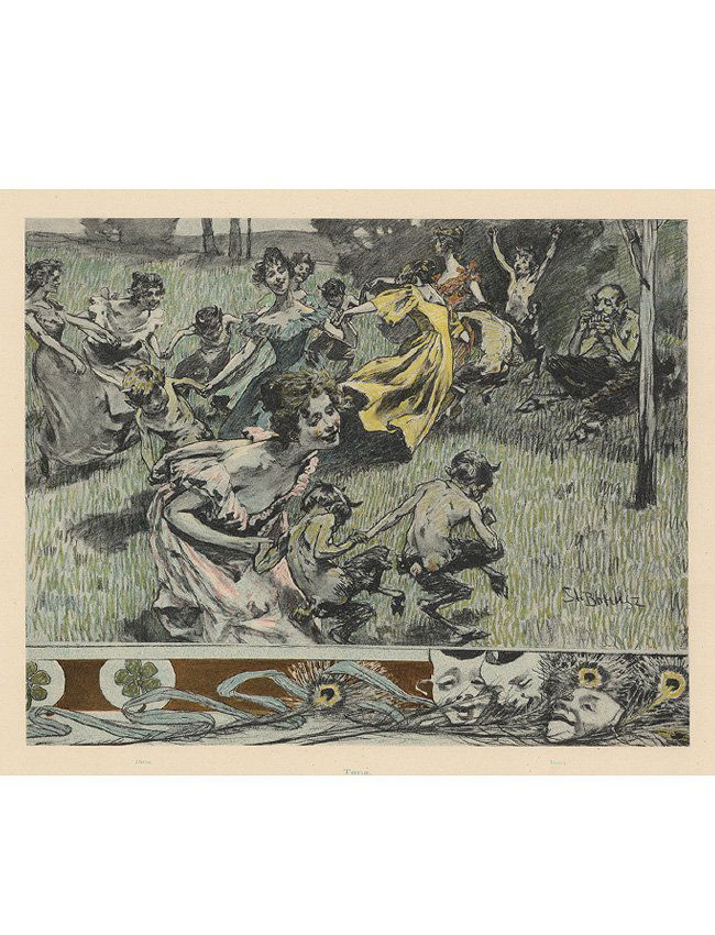 Symbolist lithograph Dance 1895 (1 of 3)