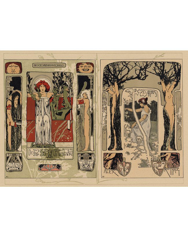 Poetry Spring Symbolist lithograph 1895 (1 of 4)