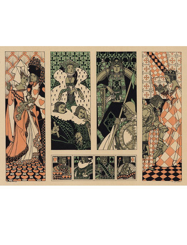 Playing Cards Symbolist lithograph 1895 (1 of 5)