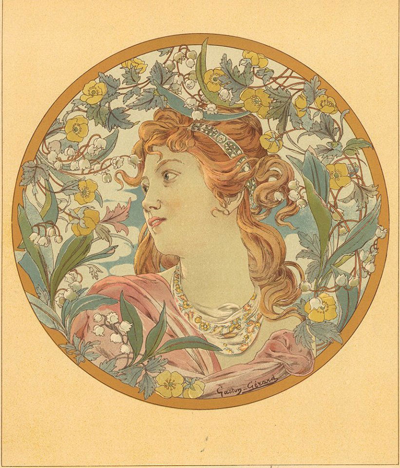 BOUTONS D'OR Art nouveau French antique lithograph (1 of 1)
