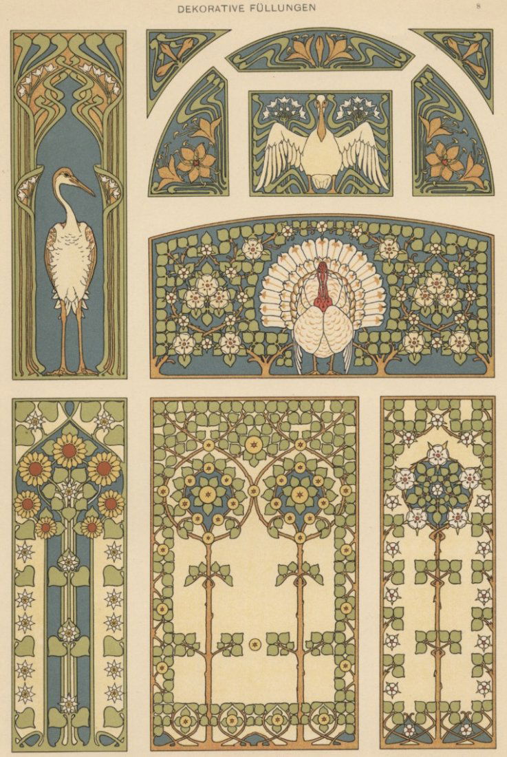 Dekorative Fullunger turkeys lithograph 1895 (1 of 1)