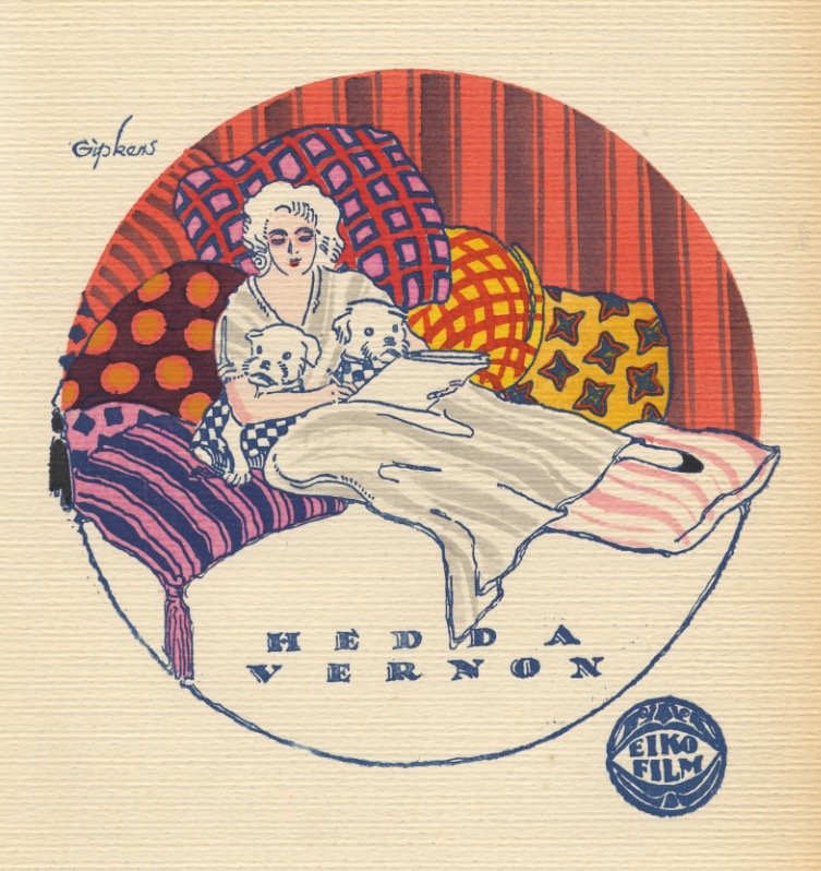 Hedda Vernon Gipkens silent film lithograph 1920 (1 of 1)