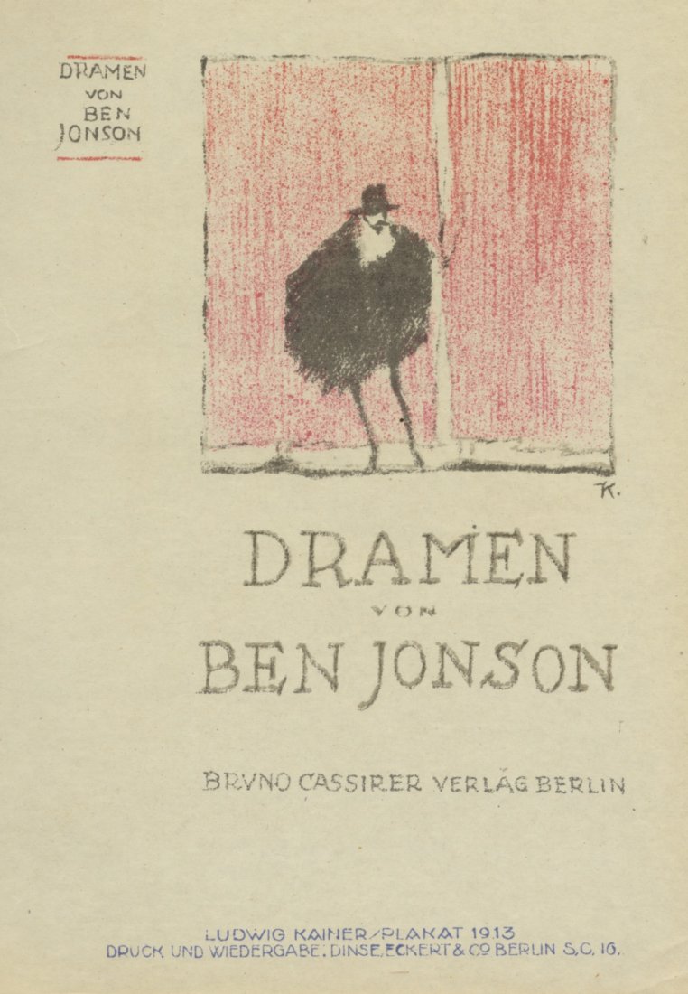 DRAMEN VON BEN JONSON cabaret lithograph 1913 (1 of 2)