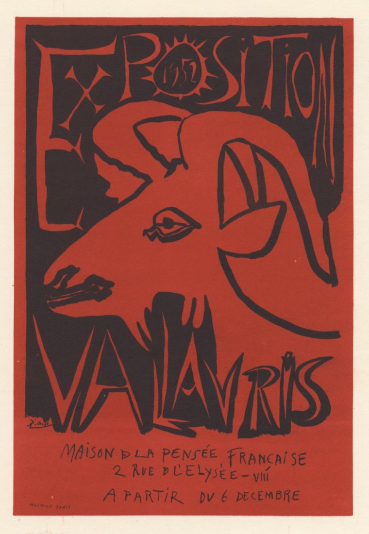 EXPOSITION VALLAURIS 1952 Picasso lithograph Mourlot (1 of 2)