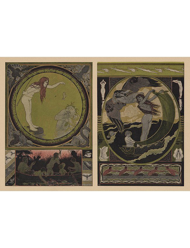 Water Sports Symbolist lithograph 1895 (1 of 5)