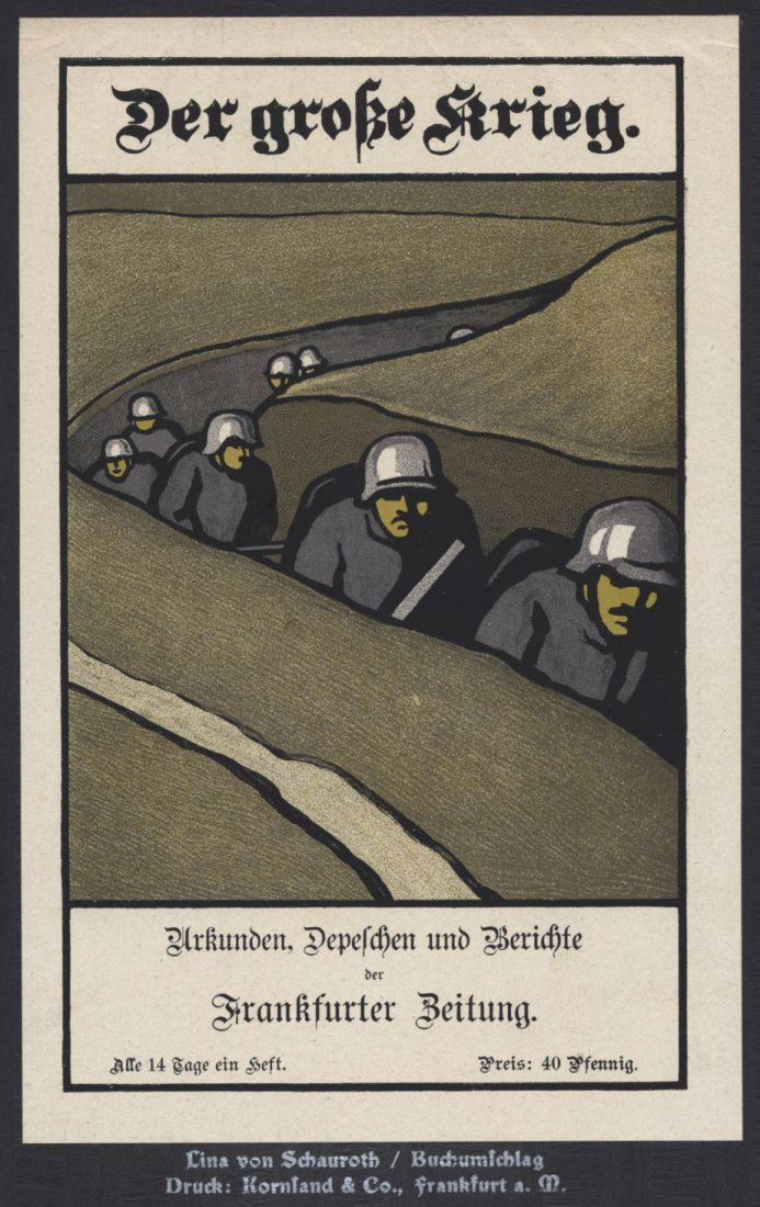 DER GROKE KRIEG WW1 trench warfare lithograph (1 of 2)
