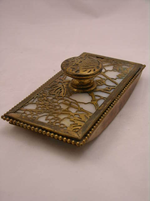TIFFANY STUDIOS ROCKER BLOTTER IN THE "GRAPEVIN"