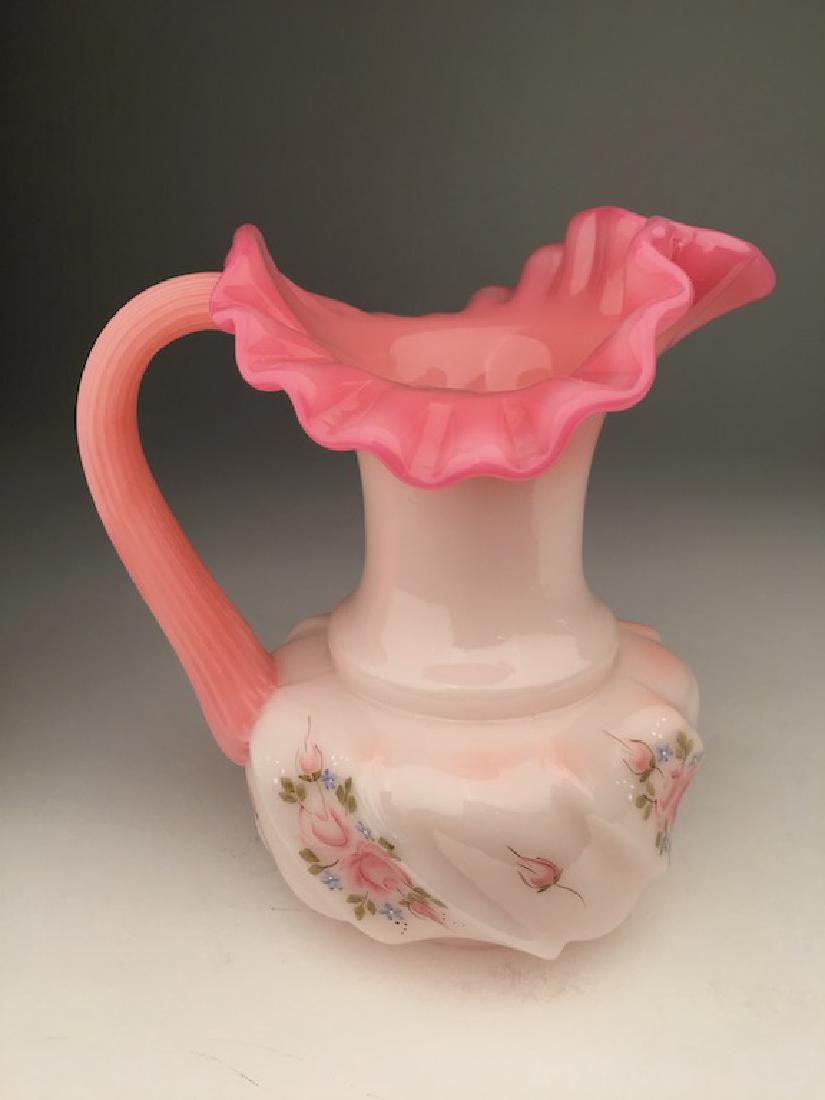 Vintage Fenton ruffled rim painted and signed glass (1 of 5)