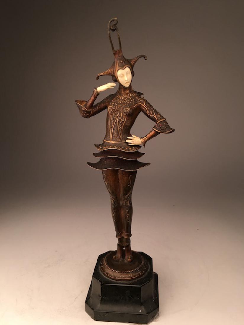 Gustav Schmidt-Cassel, German (1867-1954).: Gustav Schmidt-Cassel, German (1867-1954).Bronze figure of an Art Deco performerSigned Schmidt-Cassel Frc. in the bronze.Height of figure 11 1/4". Overall height with base 13 1/4".