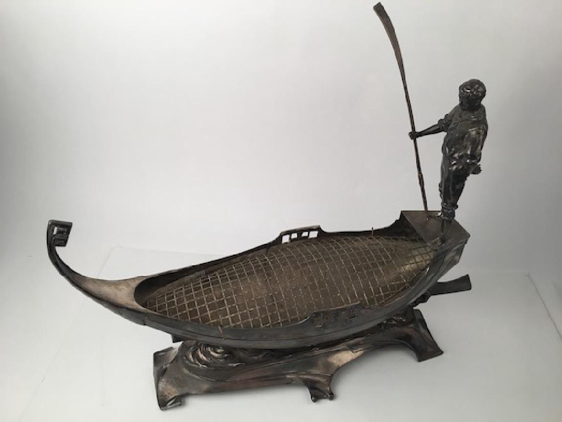 WMF German pewter sculpture of a gondola and a standing (1 of 5)