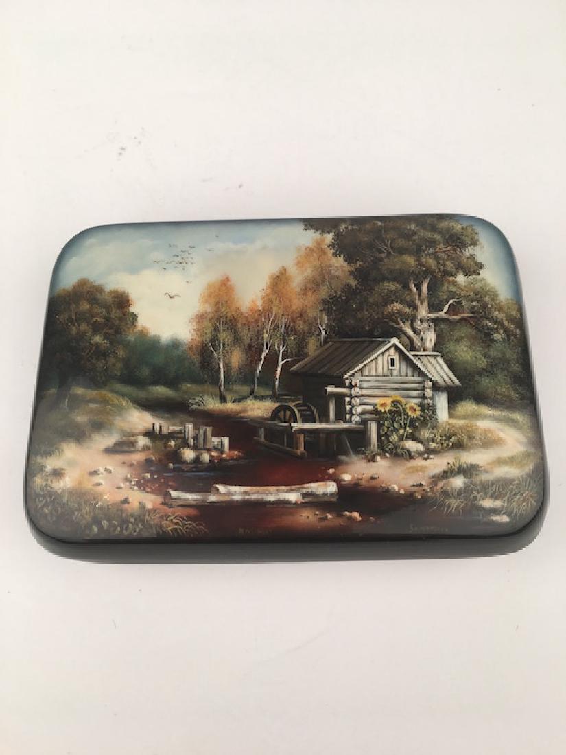 Paper mache box. Length 4 1/2 inches. (1 of 3)