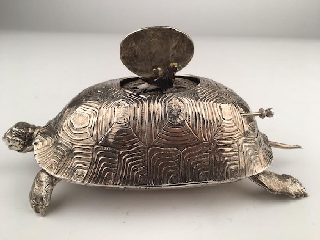 925 Silver bird box automaton in the form of a turtle (1 of 8)