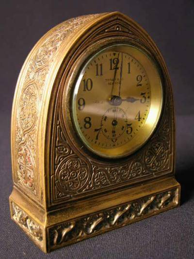 TIFFANY DESK CLOCK IN THE "VENETIAN" PATTERN. "T