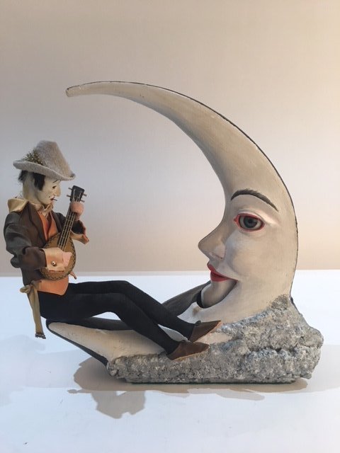 Musical automaton of a Pierrot sitting on the moon (1 of 6)