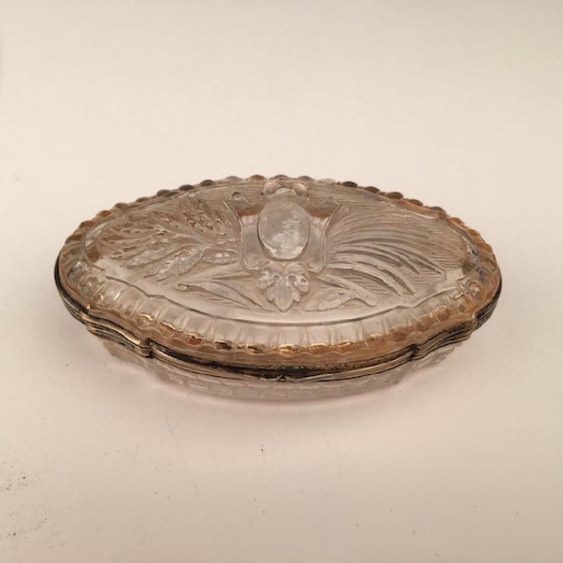 Rock crystal and silver hindged box. 3 inches x 1 3/4 (1 of 5)