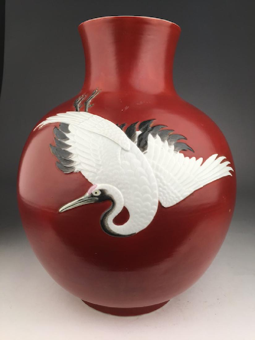 Circa 1900 Japanese Moriage porcelain vase with an (1 of 6)