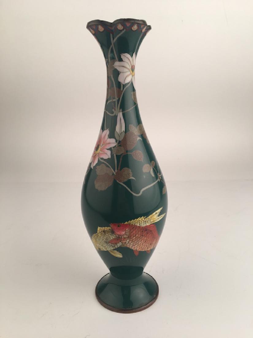 19 th century silver wire cloisonne vase signed Gonda (1 of 7)