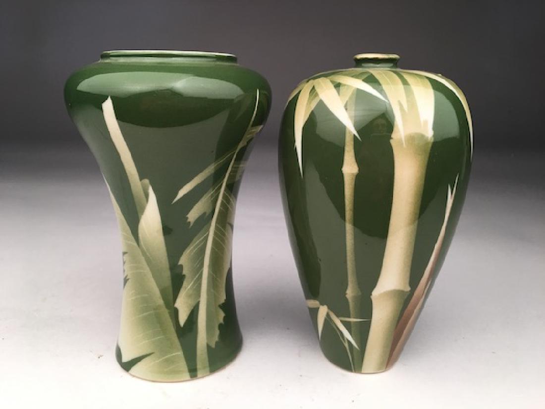 Two 19 century Japanese studio porcelain vases (1 of 4)