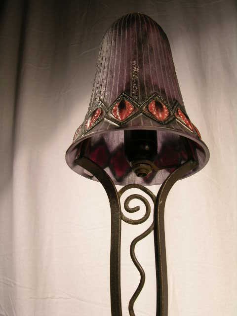 G. ARGY ROUSSEAU "PATE DE VERRE" LIGHTING.PURPLE  - 2