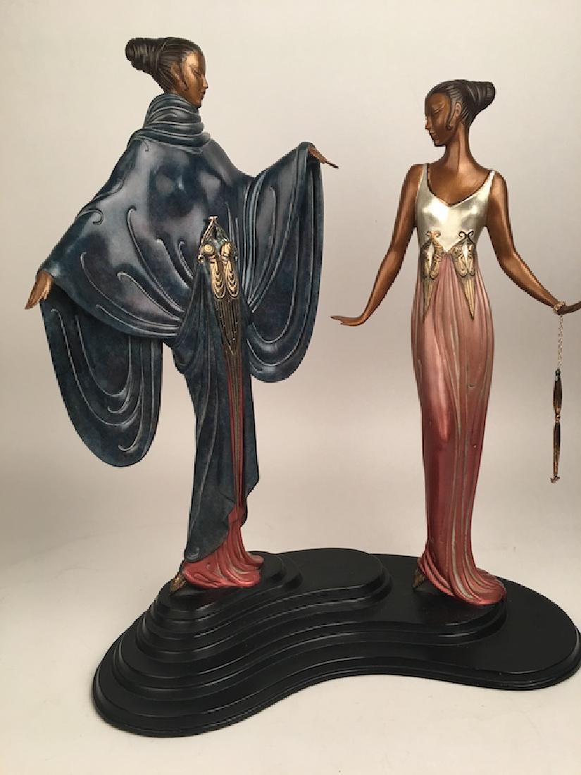 Erte (Romain de Tirtoff, French, 1892-1990). "Dream: Erte (Romain de Tirtoff, French, 1892-1990).A cold painted bronze figurine titled "Dream Birds".A figurine of two elegant women standing facing each other.Signed in the base "171/500 C.1988 Seven Arts
