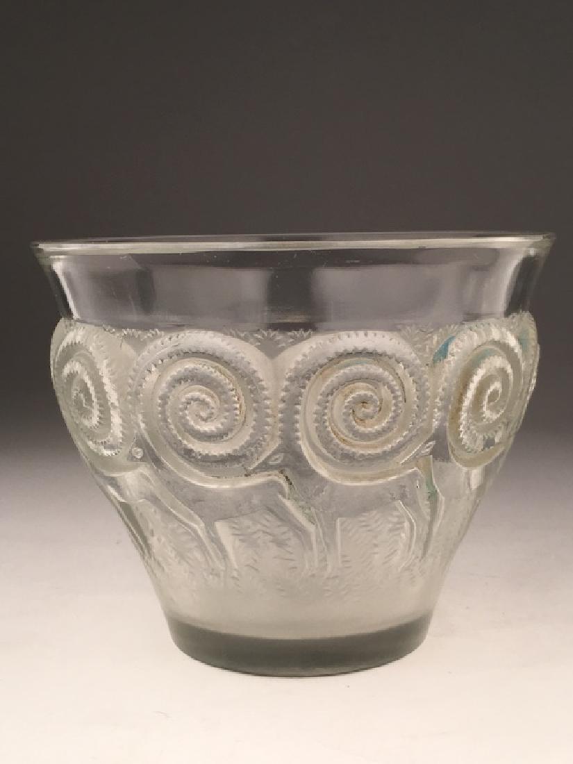R. Lalique "Rennes" vase.: R. Lalique "Rennes" vase. Acid etched "R. Laique France" on the botttom. Height 5 inches. Reference; R. Lalique by Felix Marcilhac, page 459. (Normal age scratches on bottom).