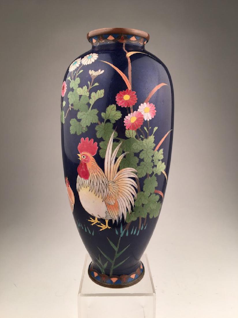 20 th century Japanese silver wire cloisonne vase (1 of 9)