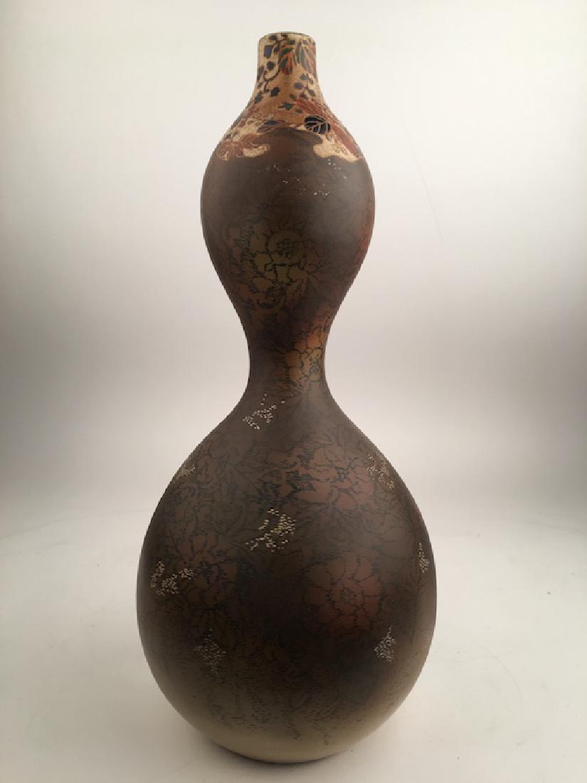 Circa 1900 Satsuma double gord lacqued porcelain vase, (1 of 6)