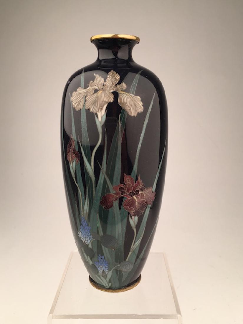 20 th century Japanese cloisonne vase with Iris flowers (1 of 6)