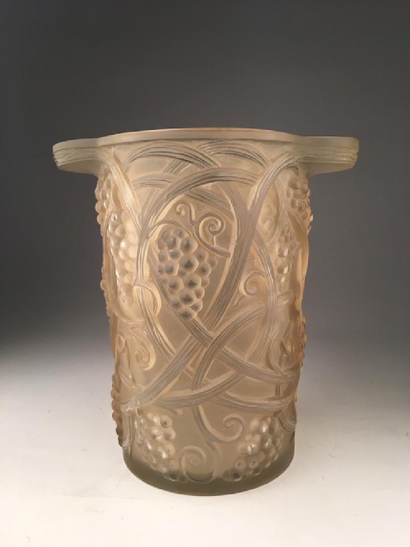 R. Lalique "Clois Saint Odile" wine cooler. Marked "R.: R. Lalique "Clois Saint Odile" wine cooler. Marked "R. Lalique France" on the bottom. Height 9 inches. Reference; R. Lalique by Felix Marcilhac, page 801.