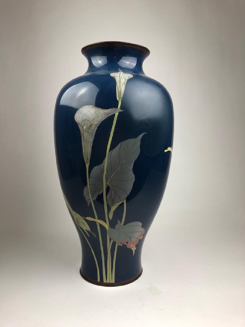 Meiji period Japanese cloisonne large vase. Height 18: Meiji period Japanese cloisonne large vase. Height 18 1/4 inches. (Extensive damage, see photos.).